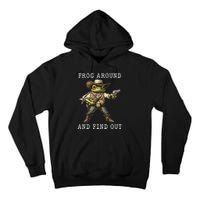 Frog Around And Find Out Funny Frog Cowboy Vintage Women Tall Hoodie