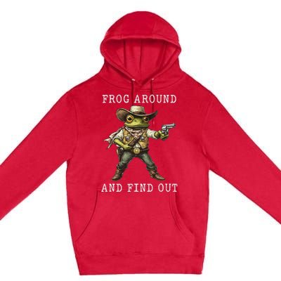 Frog Around And Find Out Funny Frog Cowboy Vintage Women Premium Pullover Hoodie