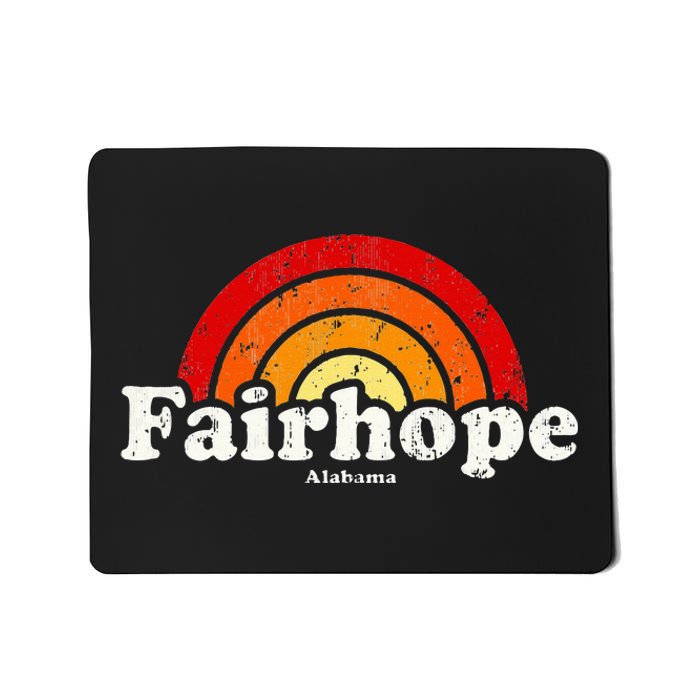 Fairhope Alabama Al Vintage 70s Retro Rainbow Design Mousepad