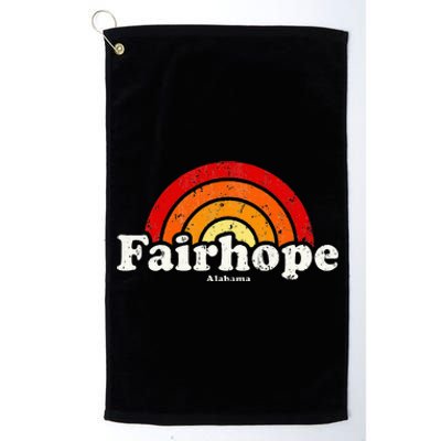 Fairhope Alabama Al Vintage 70s Retro Rainbow Design Platinum Collection Golf Towel