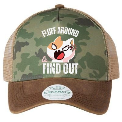 Fluff Around And Find Out Funny Sarcastic Cat Lady Legacy Tie Dye Trucker Hat