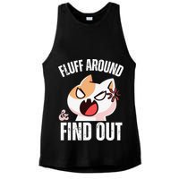 Fluff Around And Find Out Funny Sarcastic Cat Lady Ladies PosiCharge Tri-Blend Wicking Tank