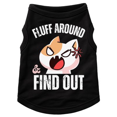 Fluff Around And Find Out Funny Sarcastic Cat Lady Doggie Tank