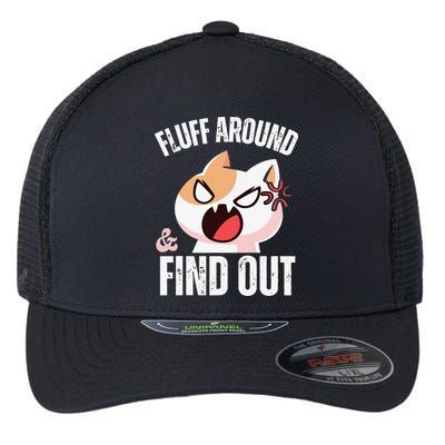 Fluff Around And Find Out Funny Sarcastic Cat Lady Flexfit Unipanel Trucker Cap