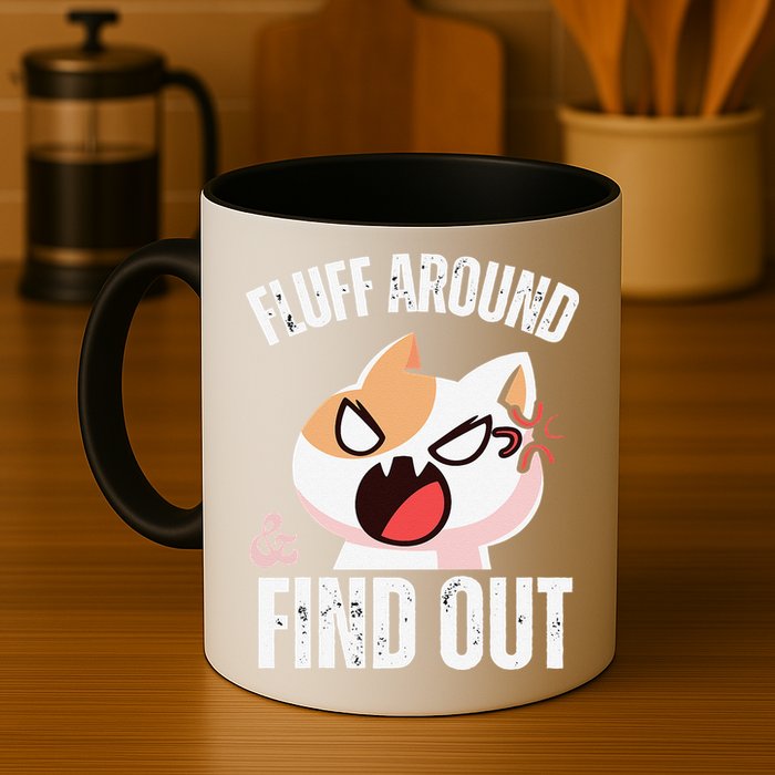 Fluff Around And Find Out Funny Sarcastic Cat Lady Mug