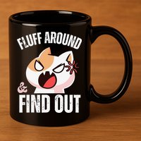 Fluff Around And Find Out Funny Sarcastic Cat Lady 11oz C Handle Ceramic Mug
