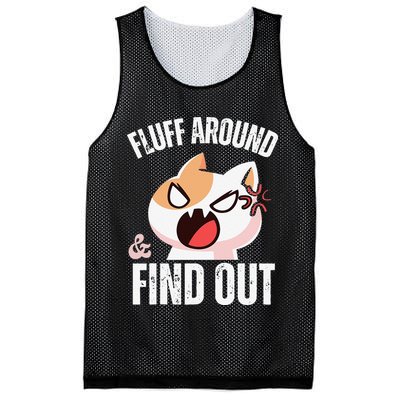 Fluff Around And Find Out Funny Sarcastic Cat Lady Mesh Reversible Basketball Jersey Tank