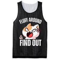 Fluff Around And Find Out Funny Sarcastic Cat Lady Mesh Reversible Basketball Jersey Tank