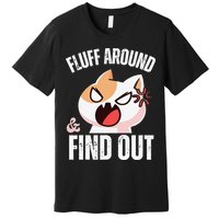 Fluff Around And Find Out Funny Sarcastic Cat Lady Premium T-Shirt