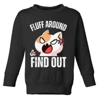 Fluff Around And Find Out Funny Sarcastic Cat Lady Toddler Sweatshirt