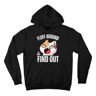 Fluff Around And Find Out Funny Sarcastic Cat Lady Tall Hoodie