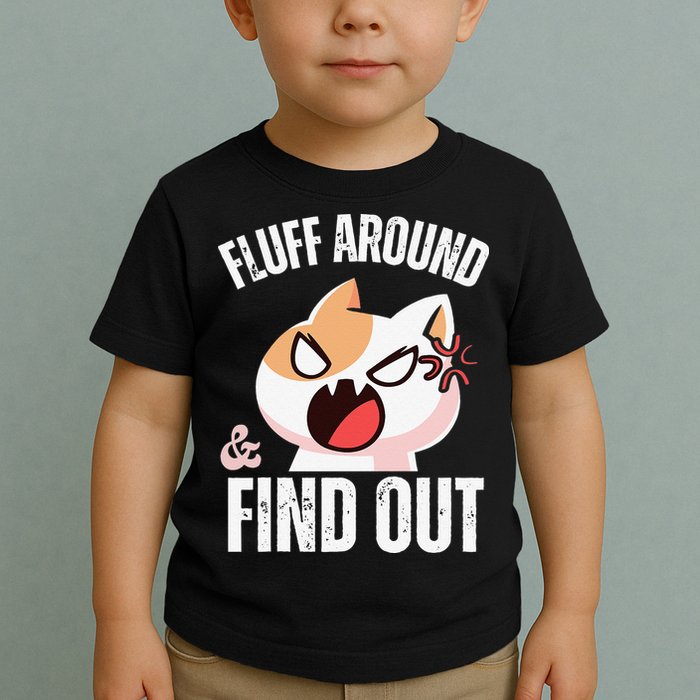 Fluff Around And Find Out Funny Sarcastic Cat Lady Toddler T-Shirt