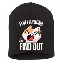 Fluff Around And Find Out Funny Sarcastic Cat Lady Short Acrylic Beanie