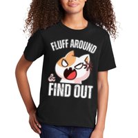 Fluff Around And Find Out Funny Sarcastic Cat Lady Kids T-Shirt
