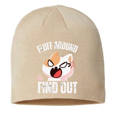 Fluff Around And Find Out Funny Sarcastic Cat Lady Sustainable Beanie