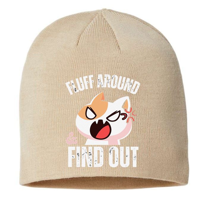 Fluff Around And Find Out Funny Sarcastic Cat Lady Sustainable Beanie