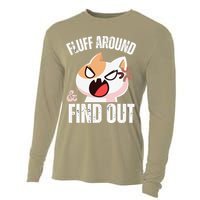 Fluff Around And Find Out Funny Sarcastic Cat Lady Cooling Performance Long Sleeve Crew