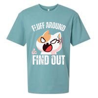 Fluff Around And Find Out Funny Sarcastic Cat Lady Sueded Cloud Jersey T-Shirt