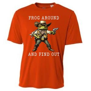 Frog Around And Find Out Funny Frog Cowboy Cooling Performance Crew T-Shirt