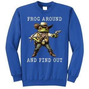 Frog Around And Find Out Funny Frog Cowboy Sweatshirt