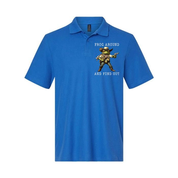 Frog Around And Find Out Funny Frog Cowboy Softstyle Adult Sport Polo