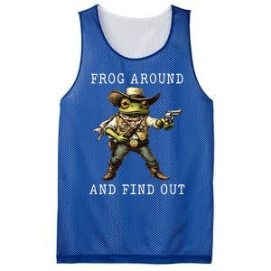 Frog Around And Find Out Funny Frog Cowboy Mesh Reversible Basketball Jersey Tank