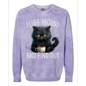 Fluff Around And Find Out Funny Cat Adult Humor Colorblast Crewneck Sweatshirt