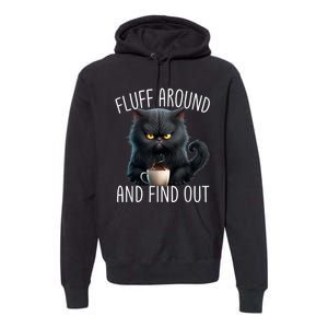 Fluff Around And Find Out Funny Cat Adult Humor Premium Hoodie