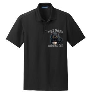 Fluff Around And Find Out Funny Cat Adult Humor Dry Zone Grid Polo