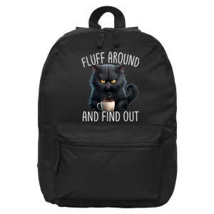 Fluff Around And Find Out Funny Cat Adult Humor 16 in Basic Backpack