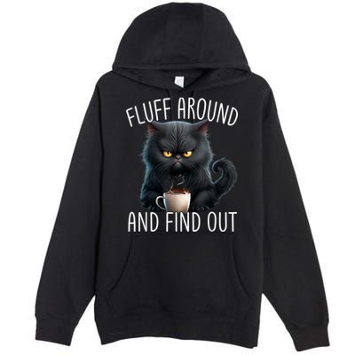 Fluff Around And Find Out Funny Cat Adult Humor Premium Pullover Hoodie