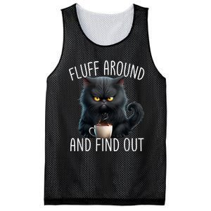 Fluff Around And Find Out Funny Cat Adult Humor Mesh Reversible Basketball Jersey Tank