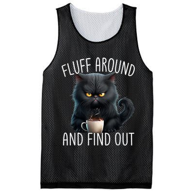 Fluff Around And Find Out Funny Cat Adult Humor Mesh Reversible Basketball Jersey Tank