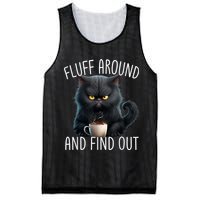 Fluff Around And Find Out Funny Cat Adult Humor Mesh Reversible Basketball Jersey Tank