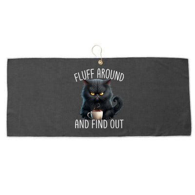 Fluff Around And Find Out Funny Cat Adult Humor Large Microfiber Waffle Golf Towel