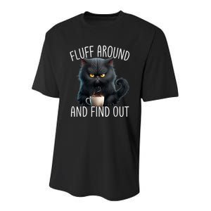 Fluff Around And Find Out Funny Cat Adult Humor Youth Performance Sprint T-Shirt