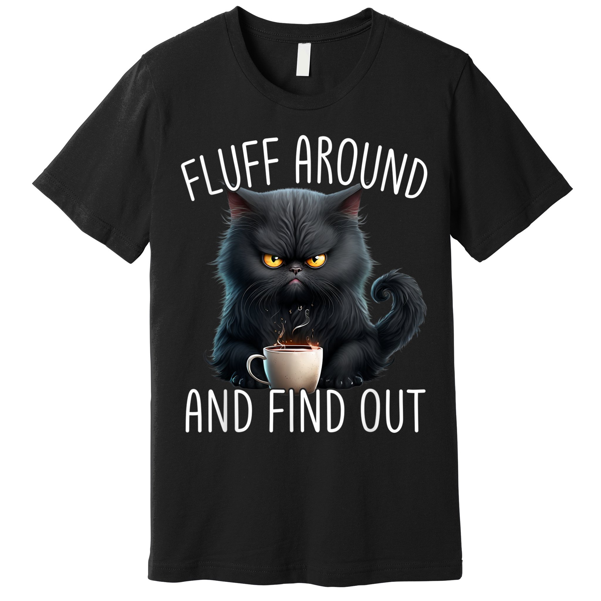 Fluff Around And Find Out Funny Cat Adult Humor Premium T-Shirt