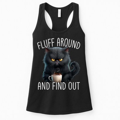 Fluff Around And Find Out Funny Cat Adult Humor Womens Tank Top