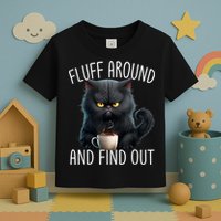 Fluff Around And Find Out Funny Cat Adult Humor Toddler T-Shirt