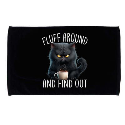 Fluff Around And Find Out Funny Cat Adult Humor Microfiber Hand Towel