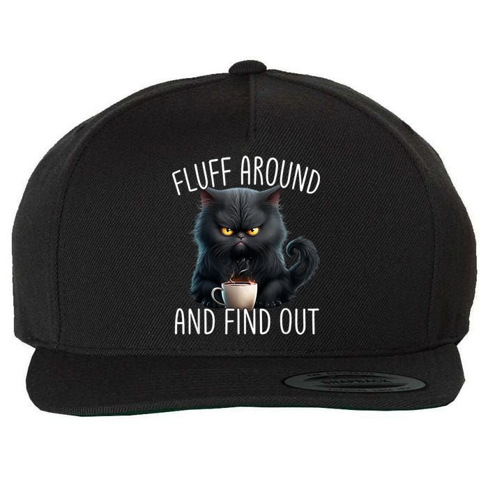 Fluff Around And Find Out Funny Cat Adult Humor Wool Snapback Cap