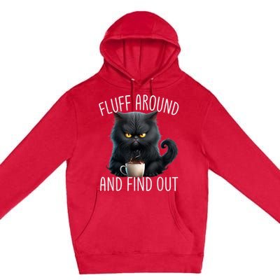 Fluff Around And Find Out Funny Cat Adult Humor Premium Pullover Hoodie