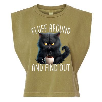 Fluff Around And Find Out Funny Cat Adult Humor Garment-Dyed Women's Muscle Tee