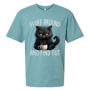 Fluff Around And Find Out Funny Cat Adult Humor Sueded Cloud Jersey T-Shirt