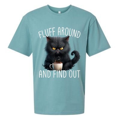 Fluff Around And Find Out Funny Cat Adult Humor Sueded Cloud Jersey T-Shirt