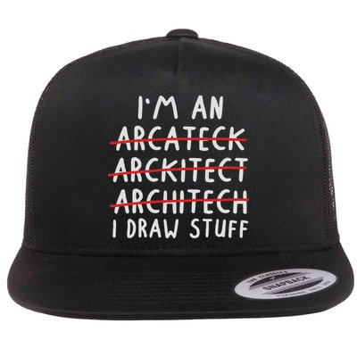 Funny Architect Art Women Future Architecture Pun Lovers Flat Bill Trucker Hat
