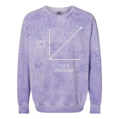 Fuck Around And Find Out Funny Graph Chart Joke Math Colorblast Crewneck Sweatshirt