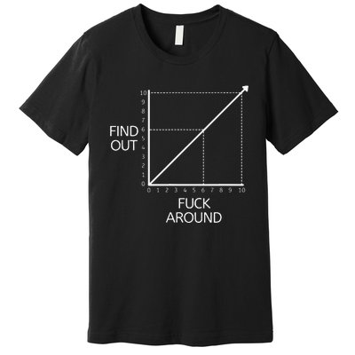 Fuck Around And Find Out Funny Graph Chart Joke Math Premium T-Shirt