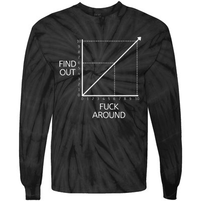 Fuck Around And Find Out Funny Graph Chart Joke Math Tie-Dye Long Sleeve Shirt