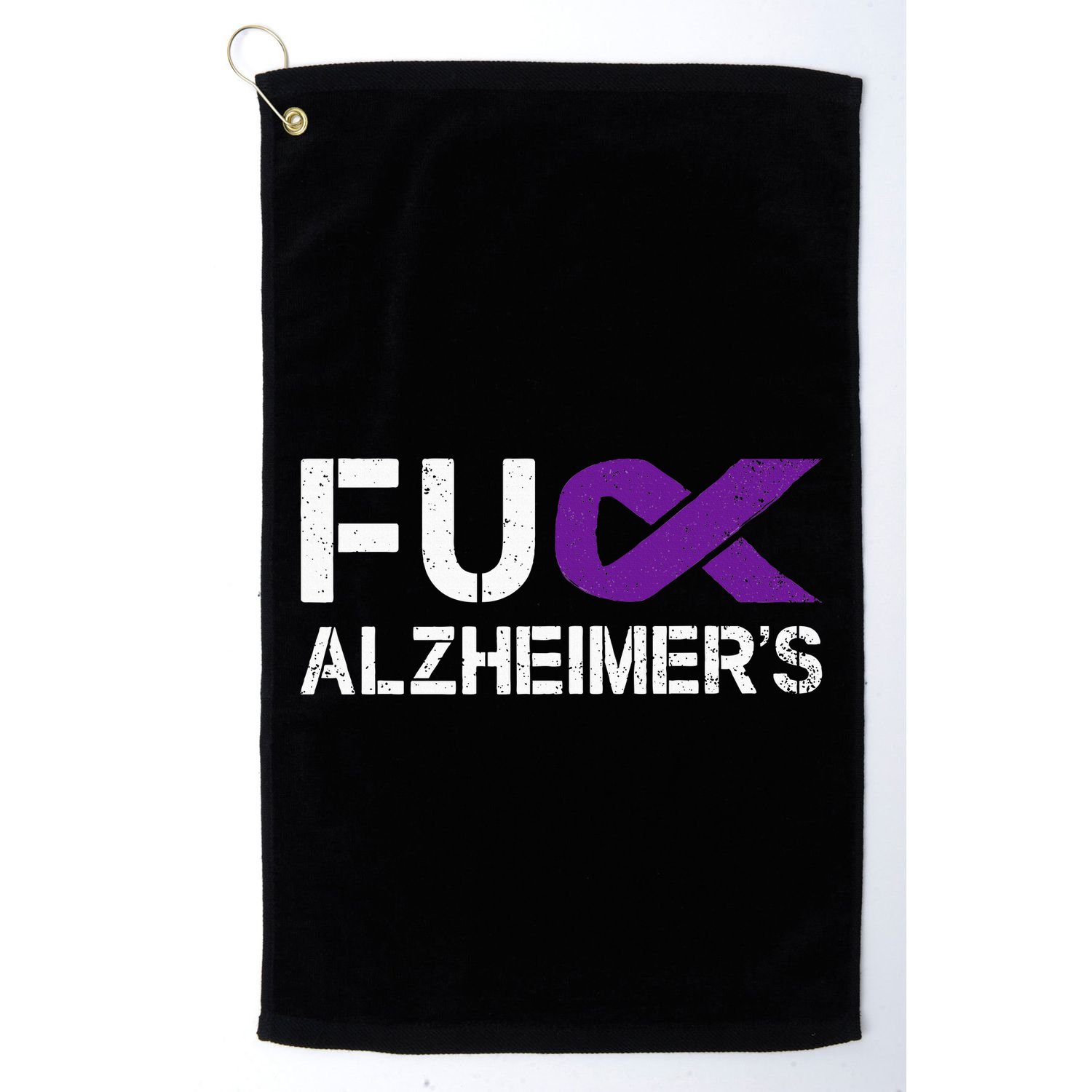 Fuck Alzheimers Awareness Month Purple Ribbon Fighter Golf Towel